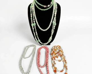 Pastel Beaded Necklace Lot