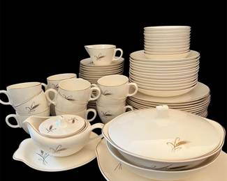 1960s Dinnerware Set Royal Joci Golden Wheat 23K Gold, 79 Pcs