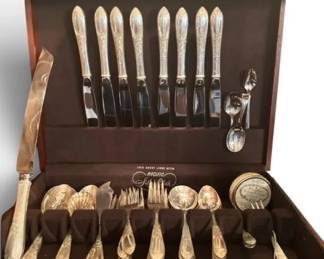 S. Kirk  Son Sterling Silver Flatware 51 Pcs w Wooden Storage Box