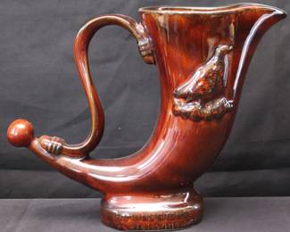 Vintage Famous Grouse Scotch Whisky Cornucopia Ceramic Pitcher
