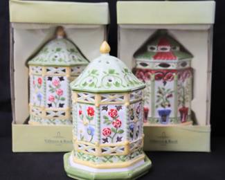 3 Villeroy & Boch "Lighting Flowers" Pavilion And Greenhouse Ceramic Tealight Holders