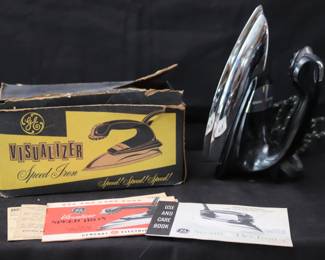 Vintage GE Visualizer Speed Iron With Original Box And Manuals