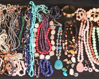 Large Lot Of Mixed Semi-Precious Gemstone Jewelry - Approx 6.5 Lbs