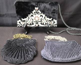 Collection Of Vintage Beaded And Embroidered Evening Clutches Including La Regale, Chateau And