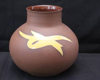 Vintage 1984 Studio Art Pottery Terracotta Vase By Artist Xander From Adjuntas, Puerto Rico