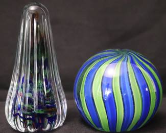 Vintage Hand-Blown Art Glass Paperweights