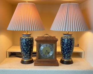 Ginger Jar Lamps and Mantel Clock