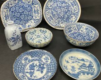 Blue and White Dishware Made in Japan
