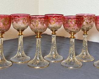 Bohemian Gilt Wine Glasses