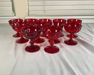 Fenton Red Plymouth Sherbert Cups