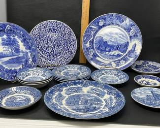 Assorted Blue and White China