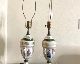 Limoges Porcelain Urn-Style Lamps