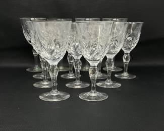 Thirteen (13) Cut Crystal Wine Glasses by Stuart Crystal