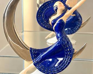 Franklin Mint “Moonlight in Platinum” Art Deco Porcelain Figurine by House of Erté