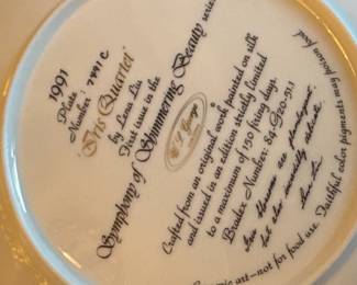 Symphony of Shimmering Beauty Lena Liu Limited Edition Collector Plate, 1991