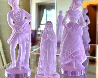 Murano Lavender Frosted Glass Figural Statue Collection