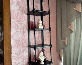 Regency Style Ebonized Wall-Mounted Étagère Display Shelf