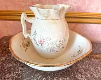 Royal Winton / Grimwades England Floral Ironstone Wash Basin & Pitcher Set