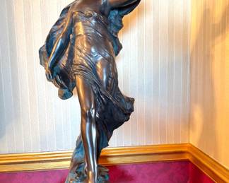 Auguste Moreau “Étoile du Matin” Art Nouveau Figural Sculpture, Austin Sculpture 1989