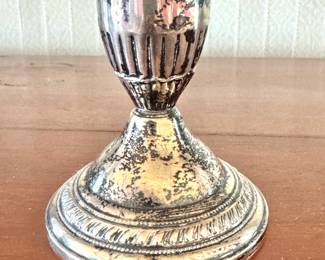 Sterling Silver Reinforced Weighted Candlestick / Candle Holder – Single
