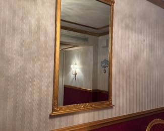 Neoclassical Giltwood Pier Mirror with Ornate Carved Pediment