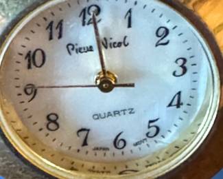 Pierre Nicol Multicolor Faceted Crystal Pyramid Quartz Desk Clock