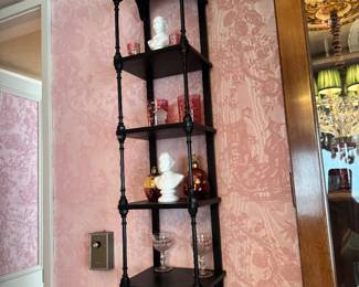 Regency Style Ebonized Wall-Mounted Étagère Display Shelf