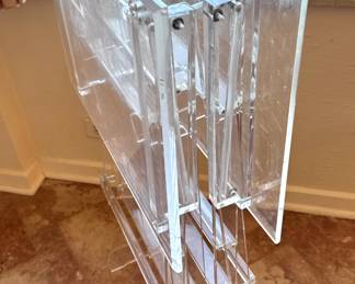 MCM Lucite Folding TV Trays / Tables