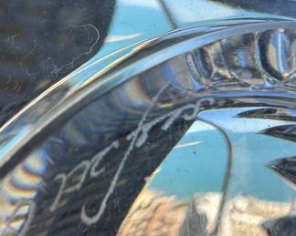 Orrefors Sweden “Legend Leaves” Signed Cut Crystal Bowl
