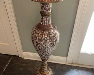 Tall brass painted vase $300