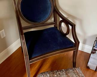 Blue velvet occasional chair $180