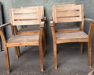 Lot 6: Set of Four Wooden Armchairs