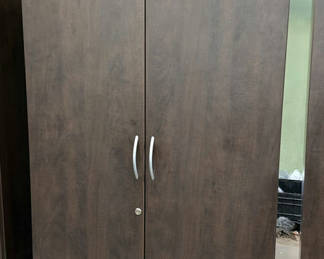 Lot 30: Tall Two-Door Storage Cabinet