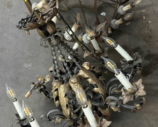 Lot 34: Two Metal Chandeliers