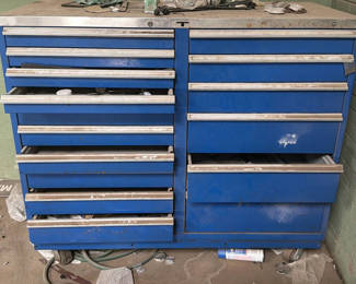 Lot 45: Shure Blue Rolling Tool Cabinet