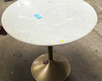 Lot 406: Round Marble Top Pedestal Table