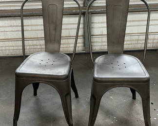 Lot 103: Pair of Metal Dining Chairs