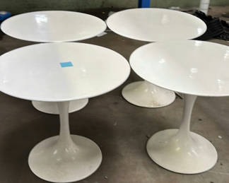 Lot 405: Set of Four White Pedestal Tables