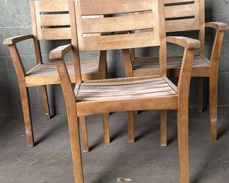Lot 7: Set of Three Wooden Armchairs