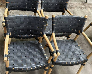 Lot 14: Set of Four Woven Armchairs
