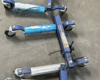 Lot 431: Set of Blue Vehicle Wheel Dollies