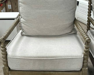 Lot 107: Wood Frame Upholstered Accent Chair