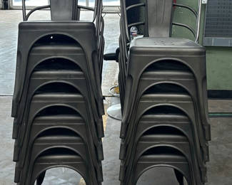 Lot 120: Stack of Metal Dining Chairs