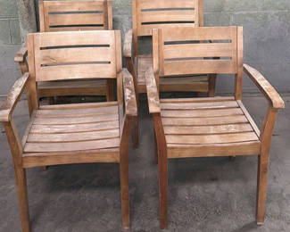 Lot 5: Set of Four Wooden Armchairs