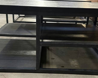 Lot 35: Set of Black Wood and Metal Side Tables