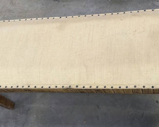 Lot 20: Upholstered Wooden Bench