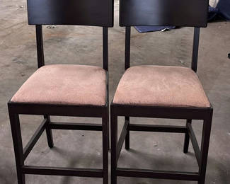Lot 101: Pair of Upholstered Bar Stools