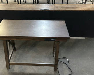 Lot 135: Wooden Desk Table with Built-In Power Outlets and USB Ports