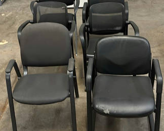 Lot 127: Set of Six Black Office Guest Chairs