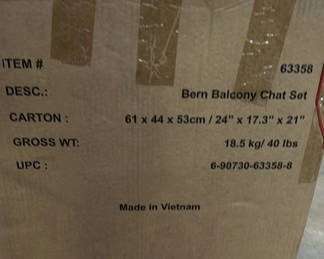 Lot 32: Bern Balcony Chat Set Item #63358